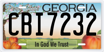 GA license plate CBI7232