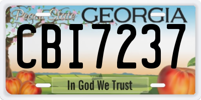 GA license plate CBI7237