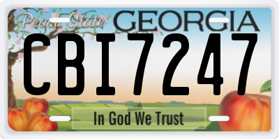 GA license plate CBI7247