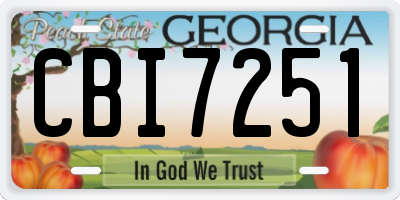 GA license plate CBI7251