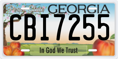 GA license plate CBI7255
