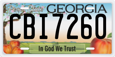 GA license plate CBI7260