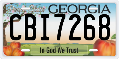GA license plate CBI7268