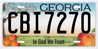 GA license plate CBI7270
