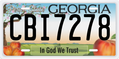 GA license plate CBI7278