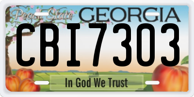 GA license plate CBI7303