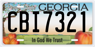 GA license plate CBI7321