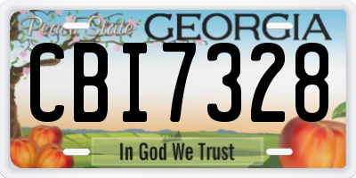 GA license plate CBI7328
