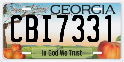 GA license plate CBI7331