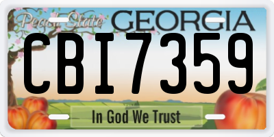 GA license plate CBI7359