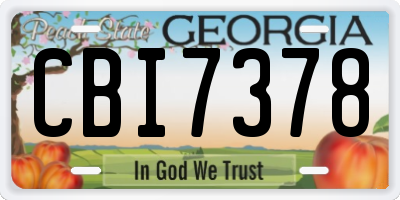 GA license plate CBI7378