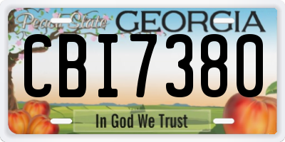 GA license plate CBI7380