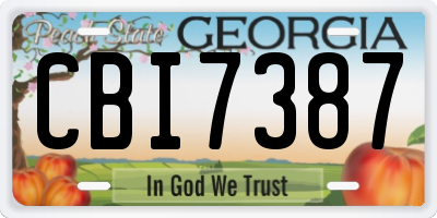 GA license plate CBI7387
