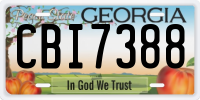 GA license plate CBI7388