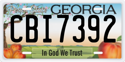 GA license plate CBI7392