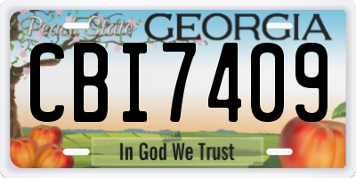 GA license plate CBI7409