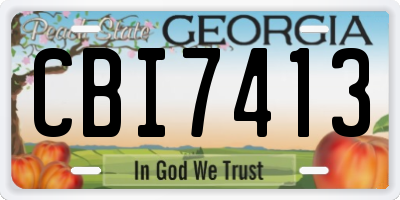GA license plate CBI7413