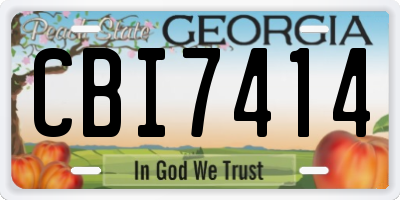 GA license plate CBI7414