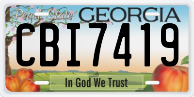 GA license plate CBI7419