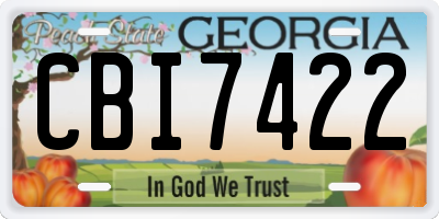 GA license plate CBI7422