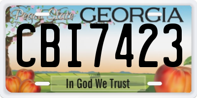 GA license plate CBI7423