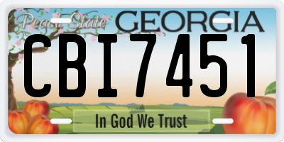 GA license plate CBI7451