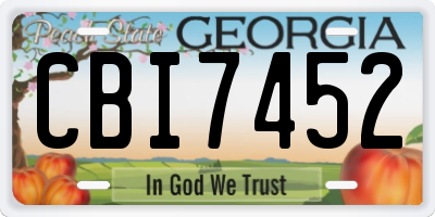 GA license plate CBI7452