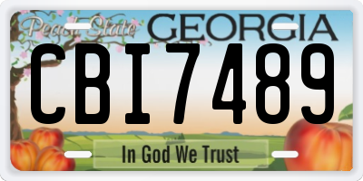 GA license plate CBI7489