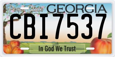 GA license plate CBI7537