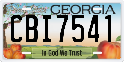 GA license plate CBI7541