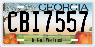 GA license plate CBI7557