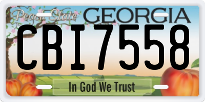 GA license plate CBI7558