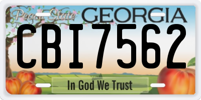 GA license plate CBI7562