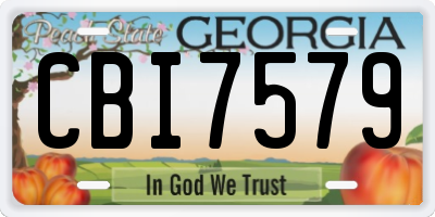 GA license plate CBI7579