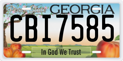 GA license plate CBI7585