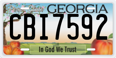 GA license plate CBI7592