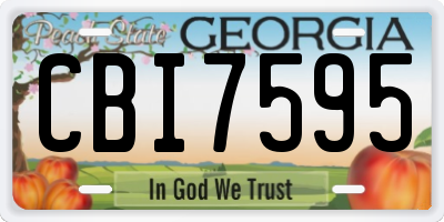 GA license plate CBI7595