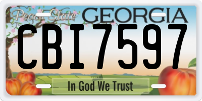 GA license plate CBI7597