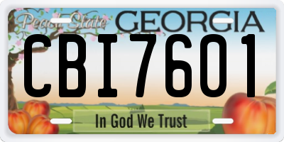 GA license plate CBI7601