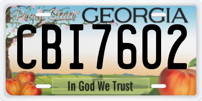 GA license plate CBI7602