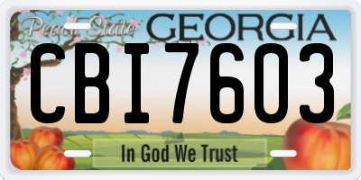 GA license plate CBI7603