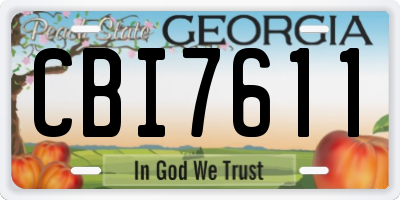 GA license plate CBI7611