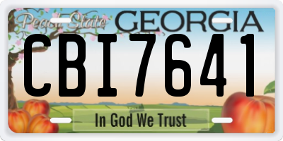 GA license plate CBI7641