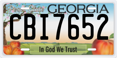 GA license plate CBI7652