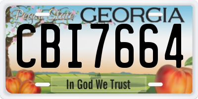 GA license plate CBI7664