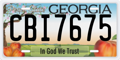 GA license plate CBI7675