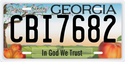 GA license plate CBI7682