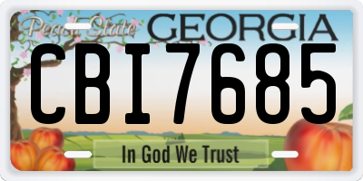 GA license plate CBI7685