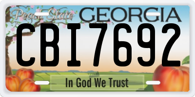 GA license plate CBI7692