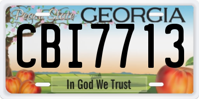 GA license plate CBI7713